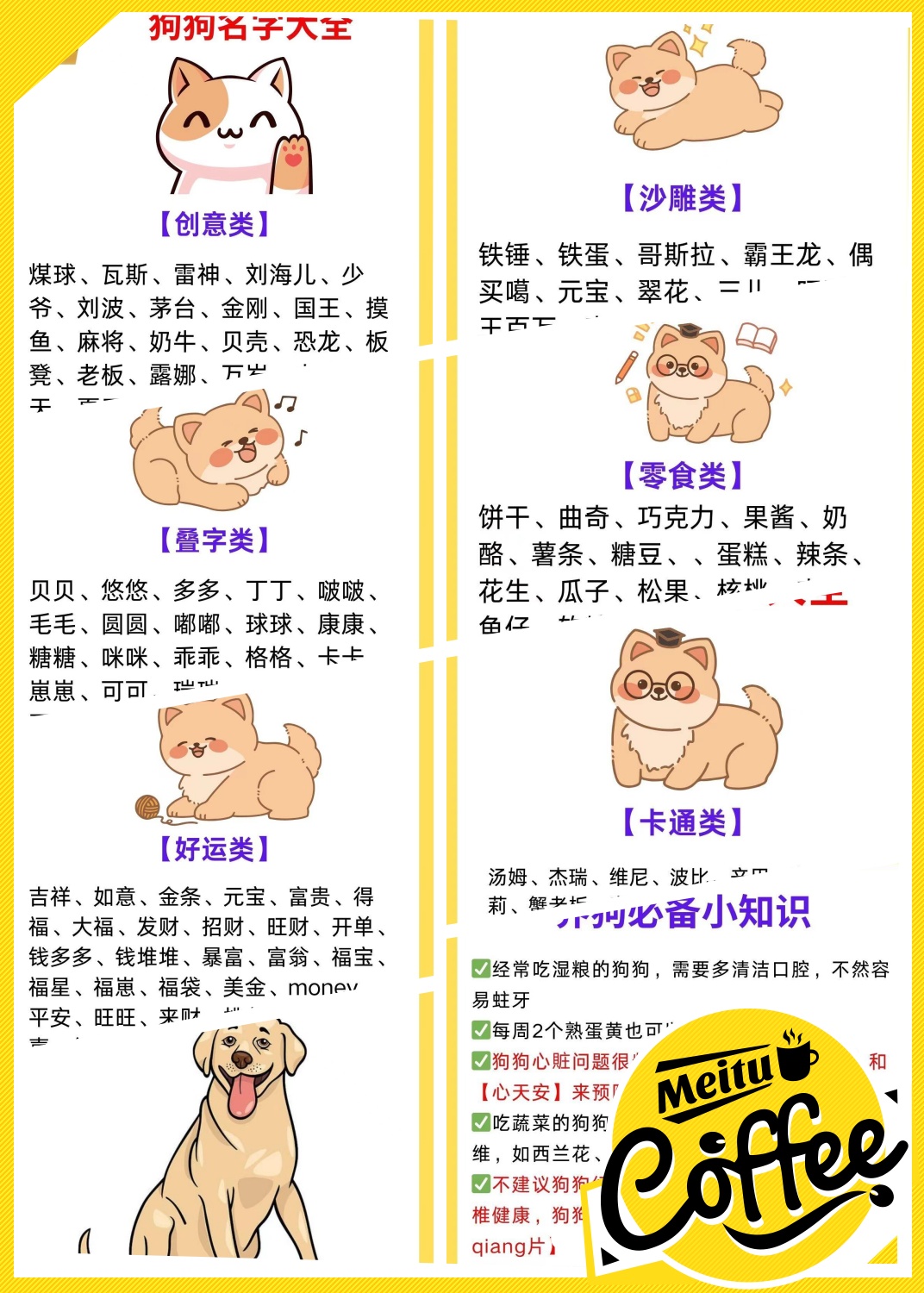 狗起名字(小狗名字大全创意)