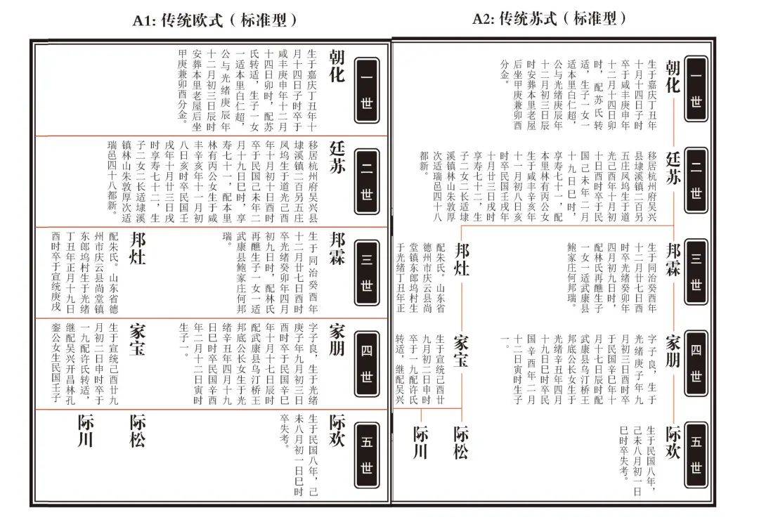 家谱详解(家谱范本安排层序)