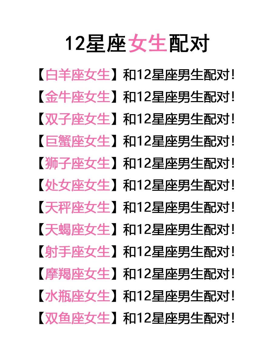 星座匹配对照表(星座匹配对照表情侣) 星座匹配对照表(星座匹配对照表情侣)