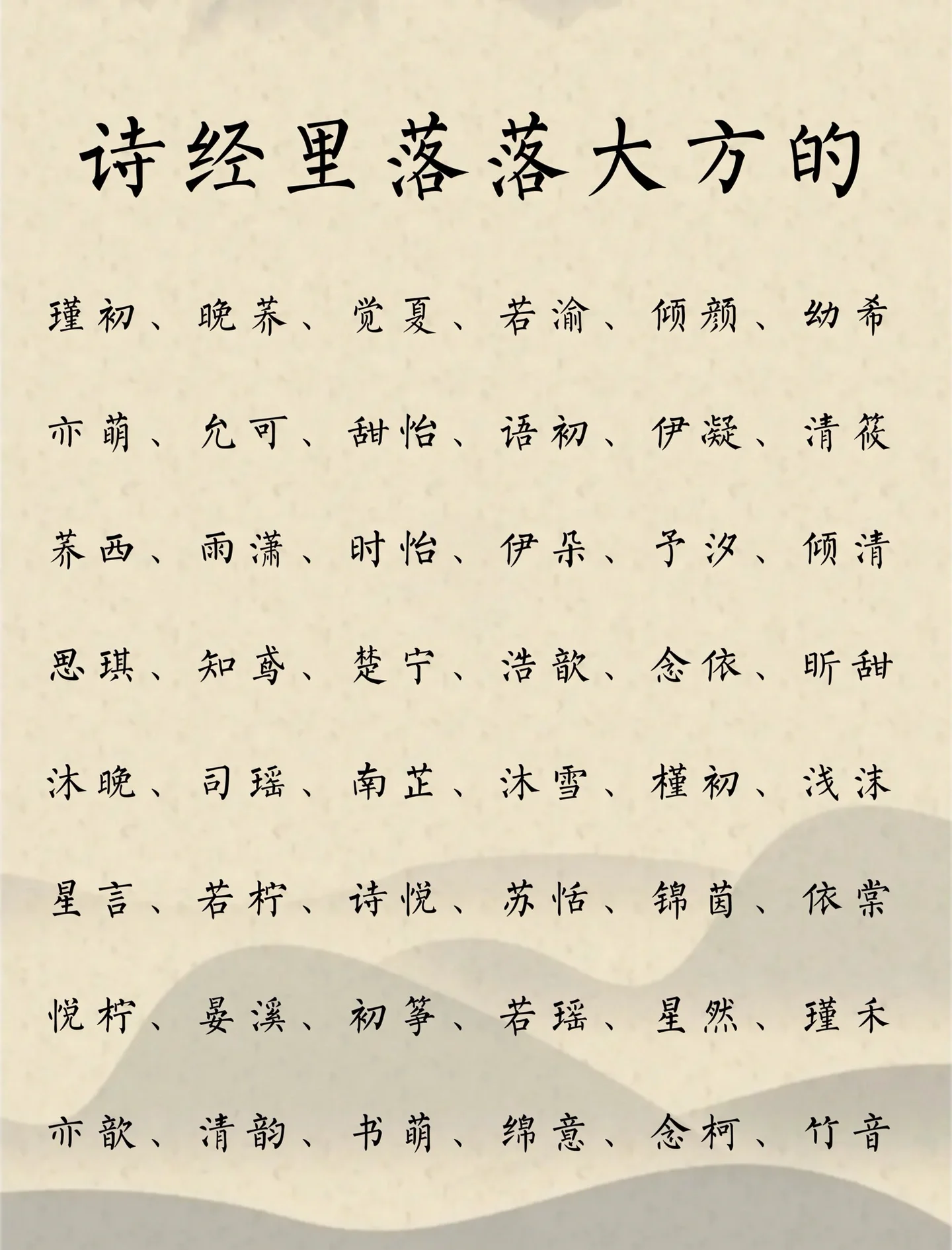 诗经名字(男宋词女诗经名字)