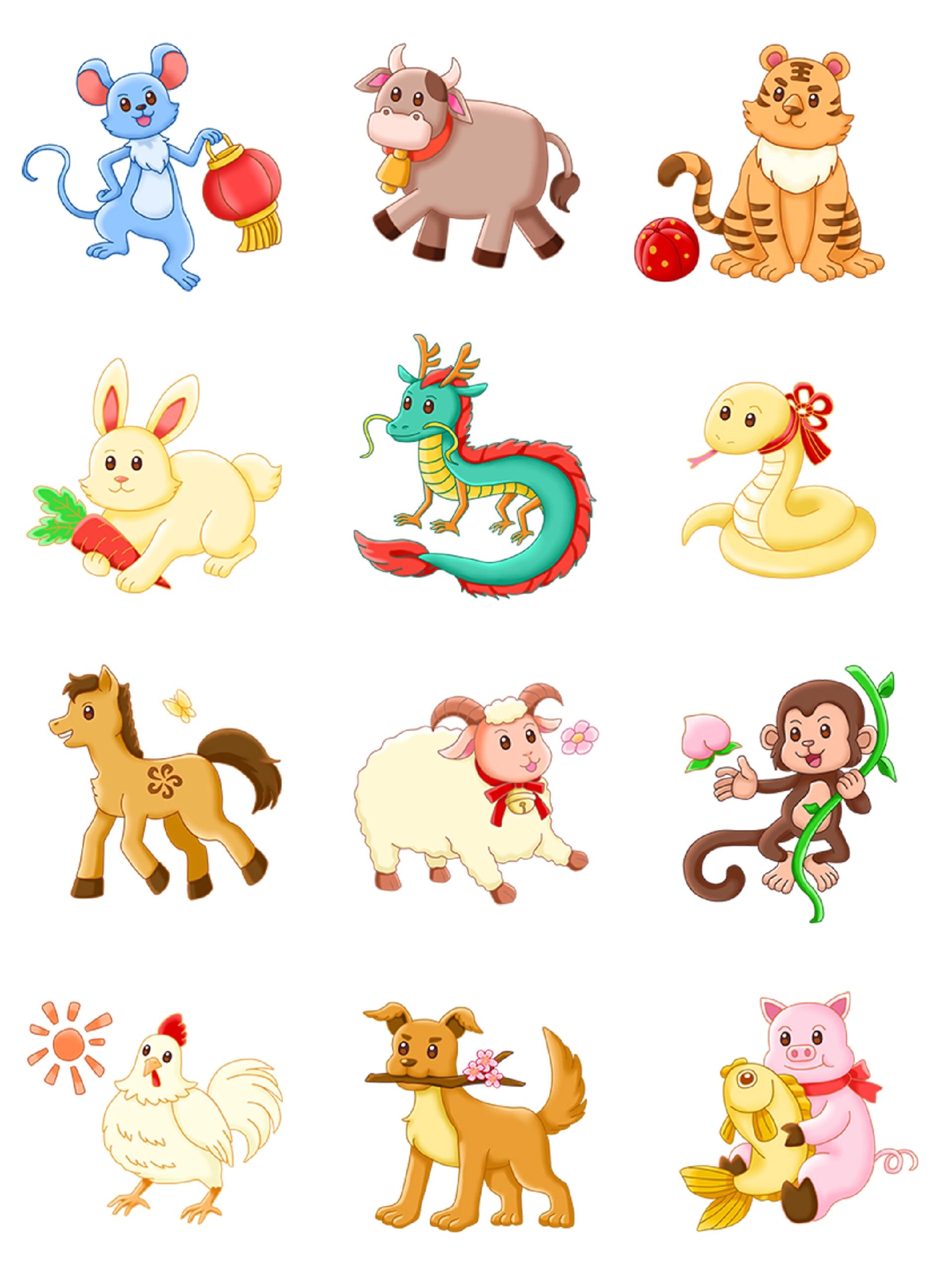 十二生肖图(十二生肖图纸)