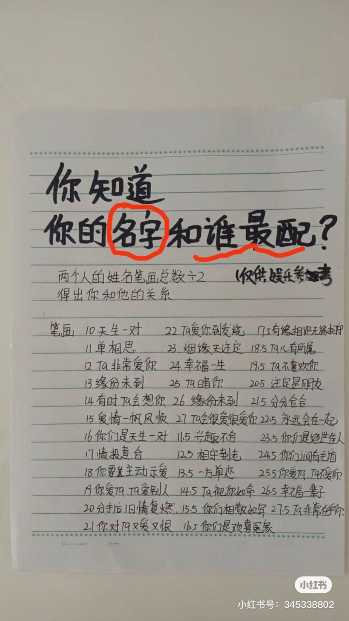 名字免费打分测试最准确100