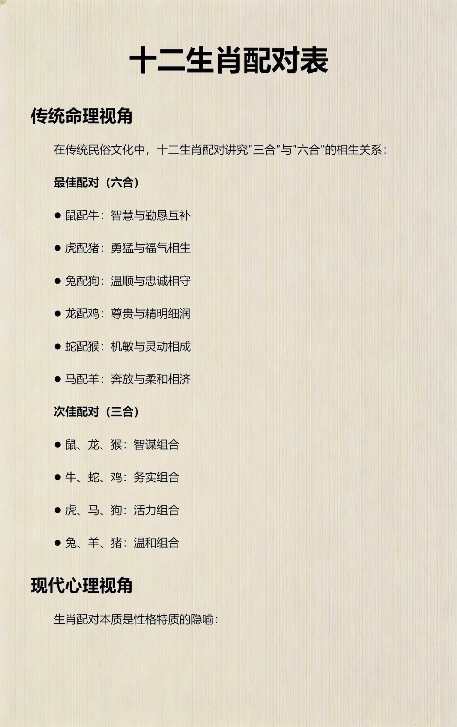 12十二生肖配对表 12十二生肖配对表
