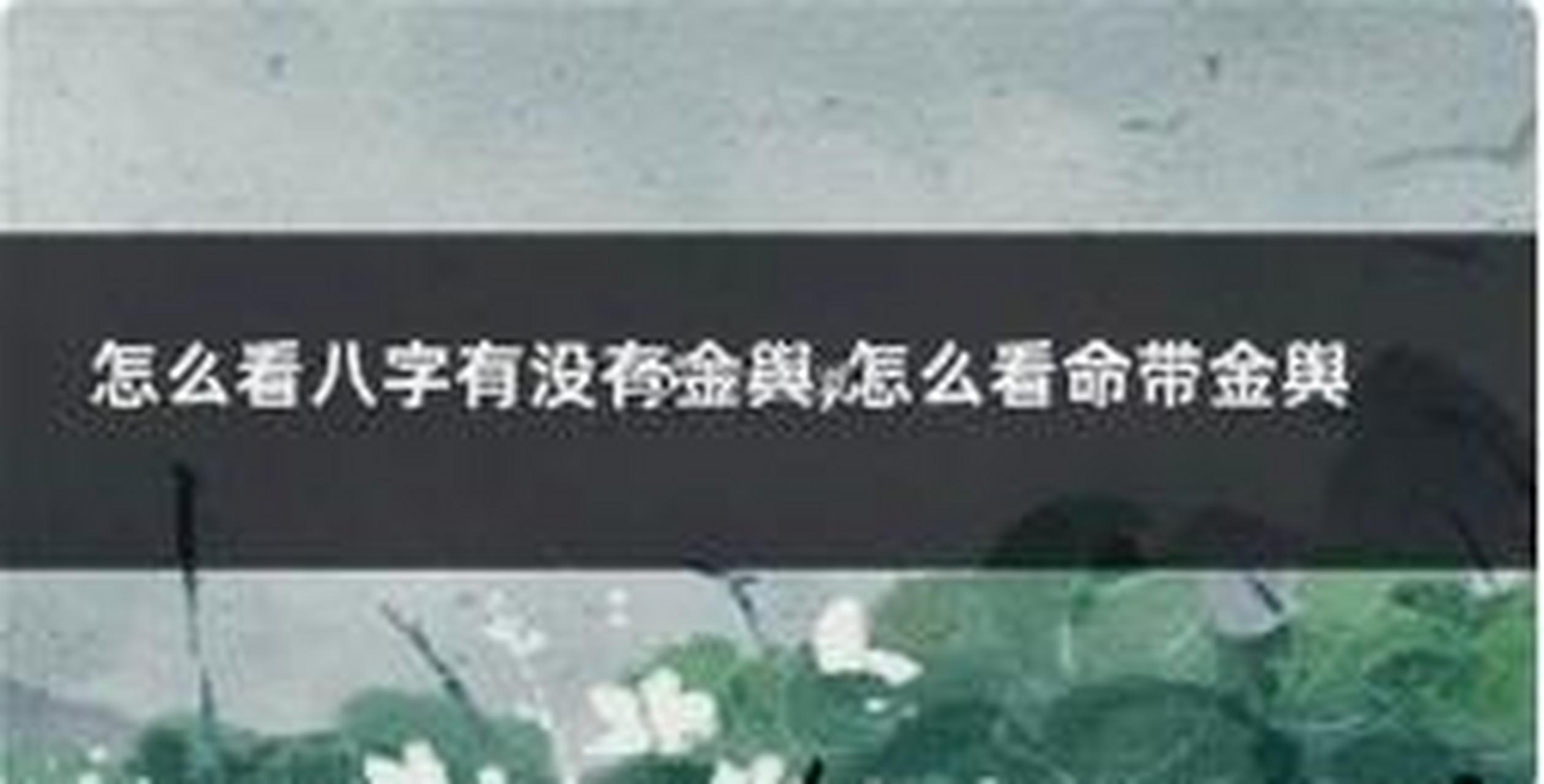 八字金舆怎么找法
