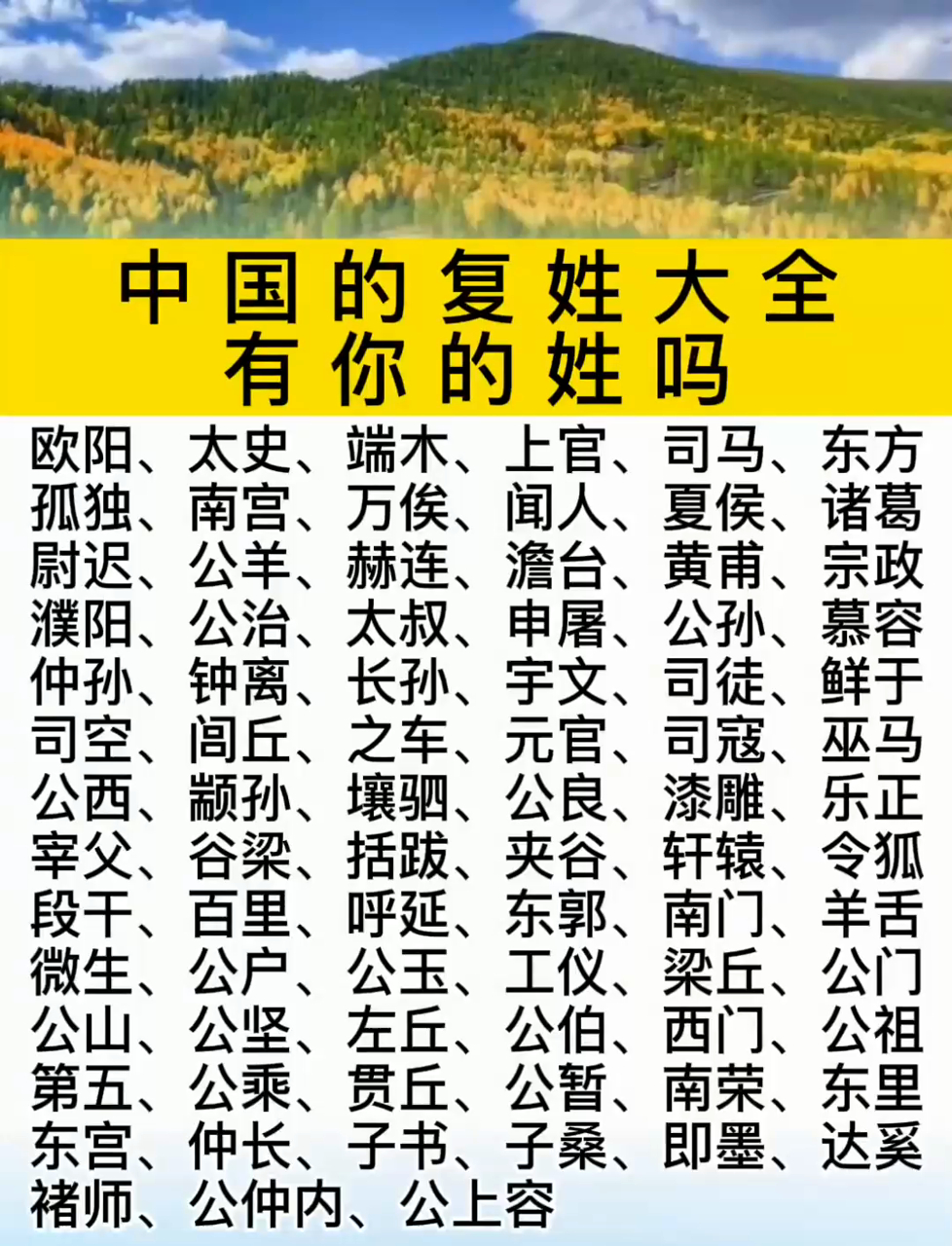 百家姓前2000个姓氏大全