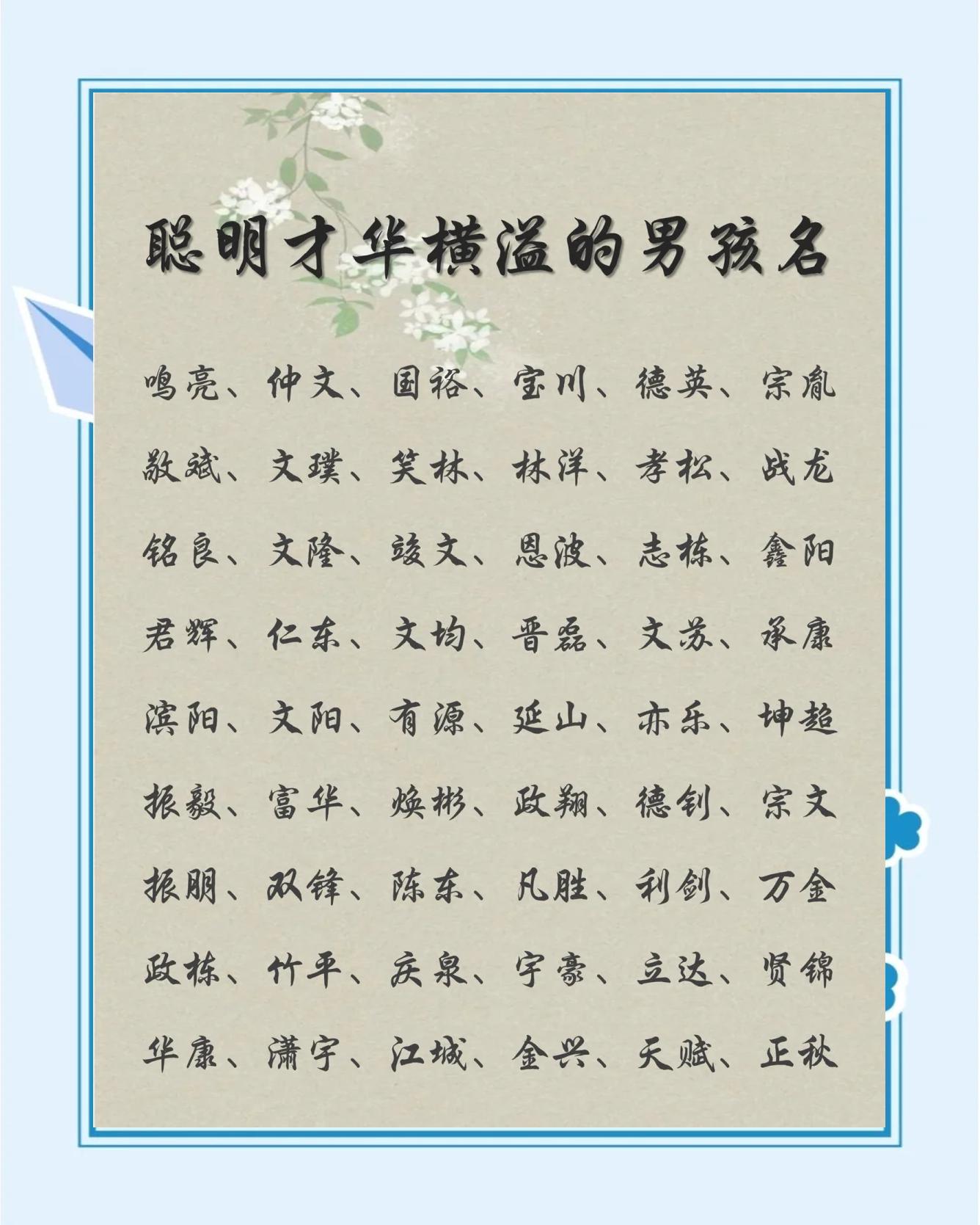 男人起名 男人起名