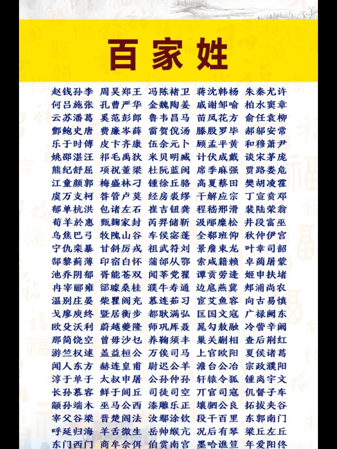 百家姓全文注音版 百家姓全文注音版