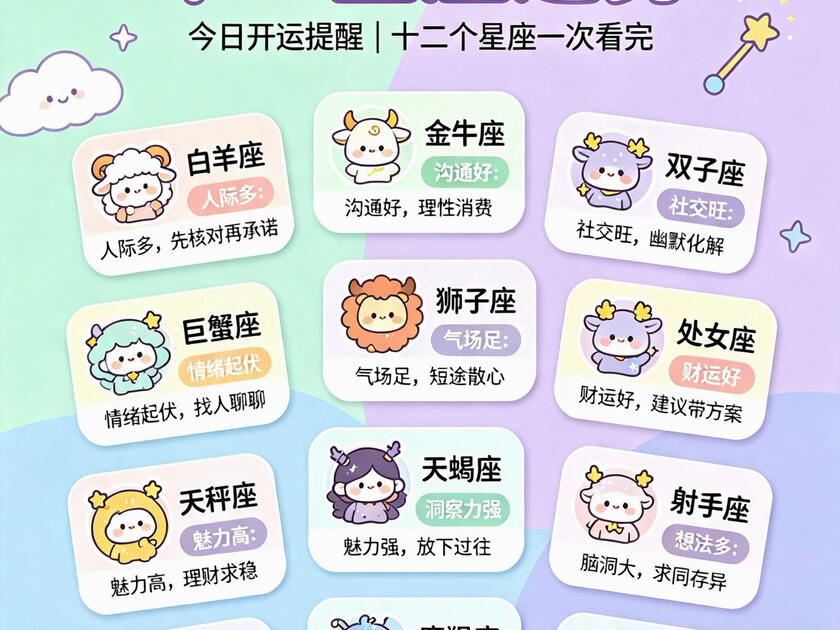 今日星座运势每日运势免费的简单介绍