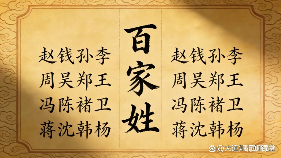 赵钱孙李百家姓表