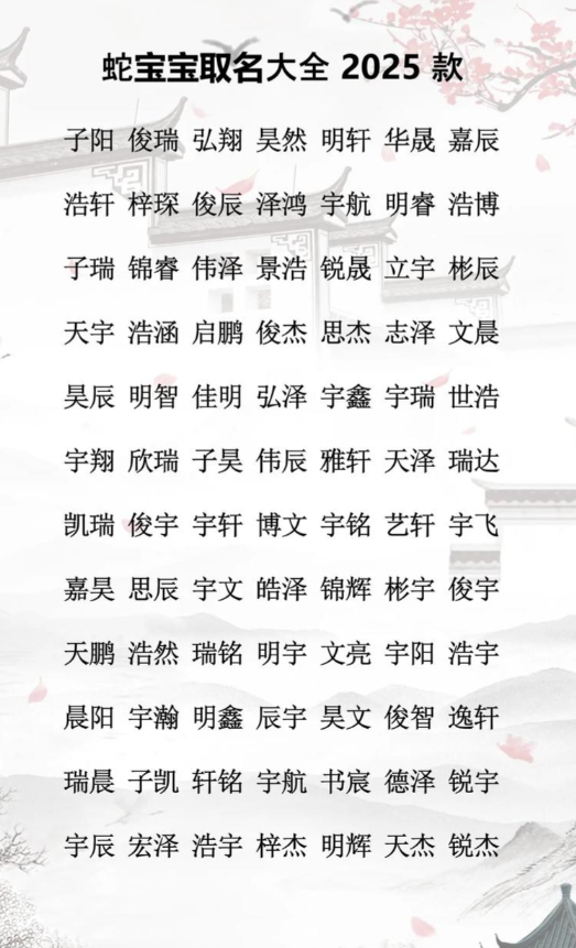 2025宝宝名字大全