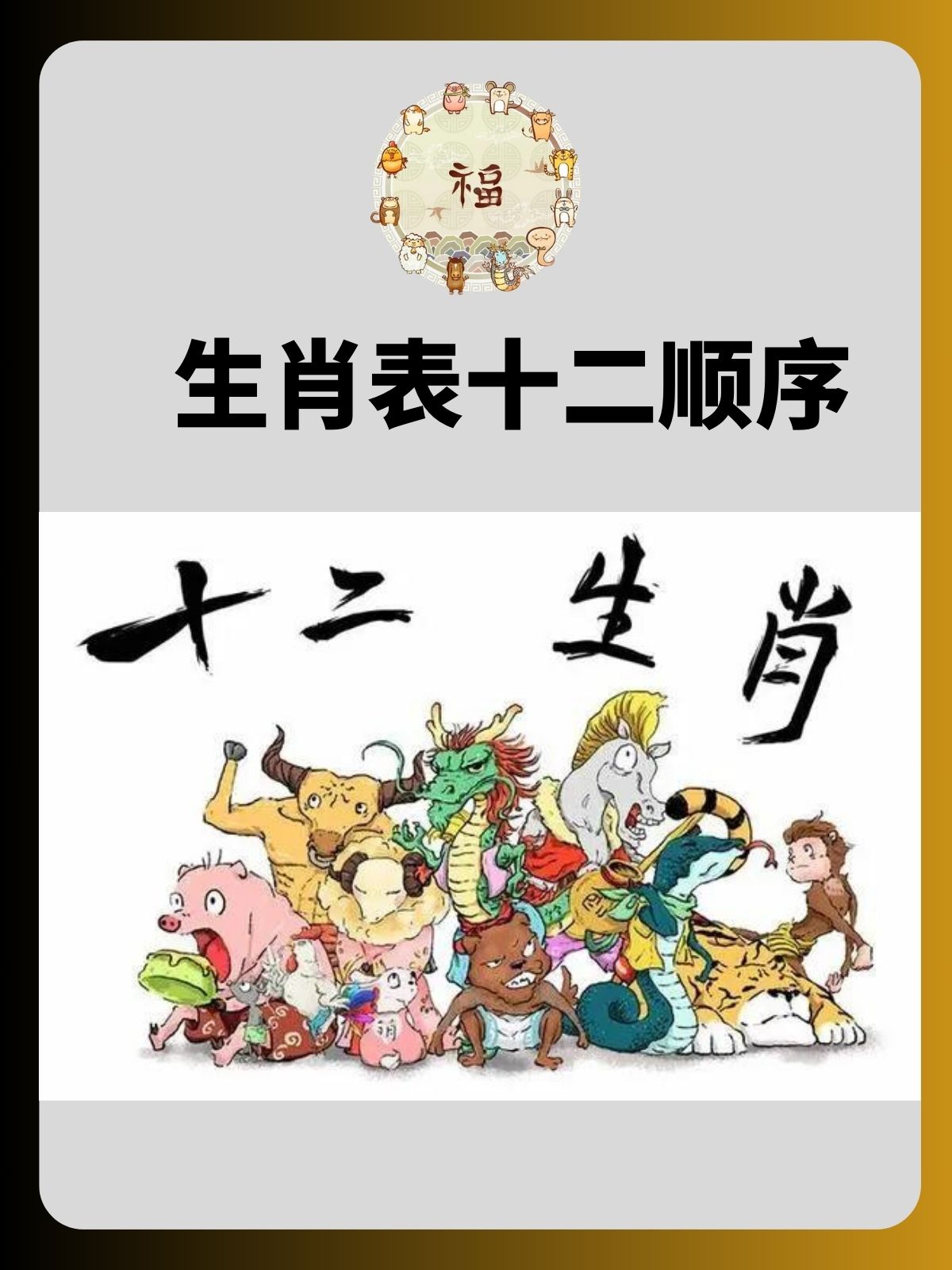 12生肖排序