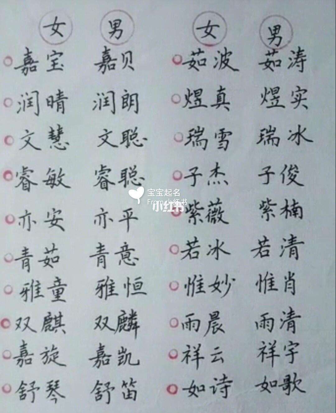 双胞胎起名
