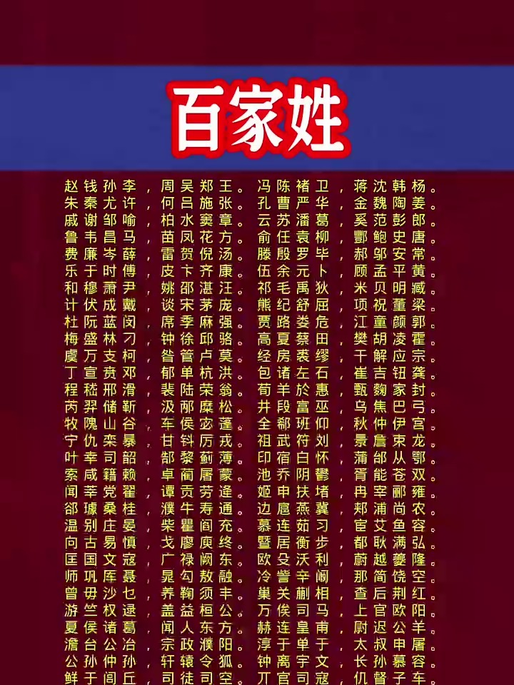 细说百家姓 细说百家姓