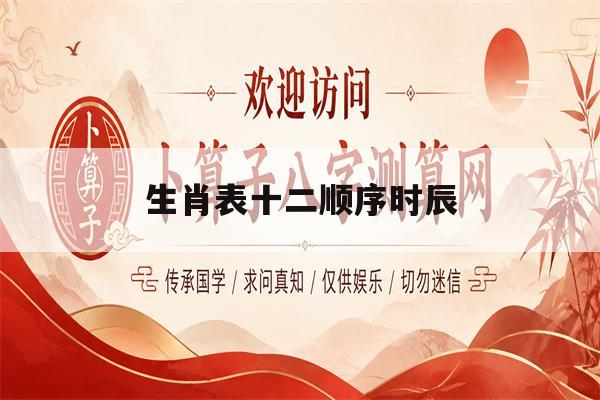 生肖表十二顺序时辰(十二生肖及时辰对照表)